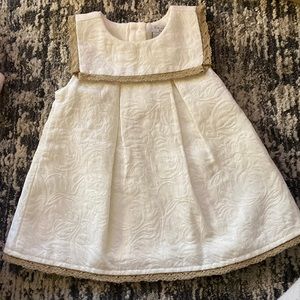 Tahari Baby Cream Pleated Dress 3-6 months